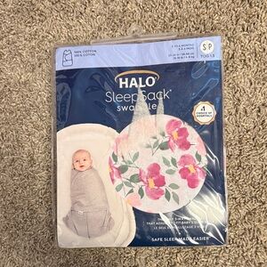 Halo SleepSack Swaddle Floral Print in Pink and Green